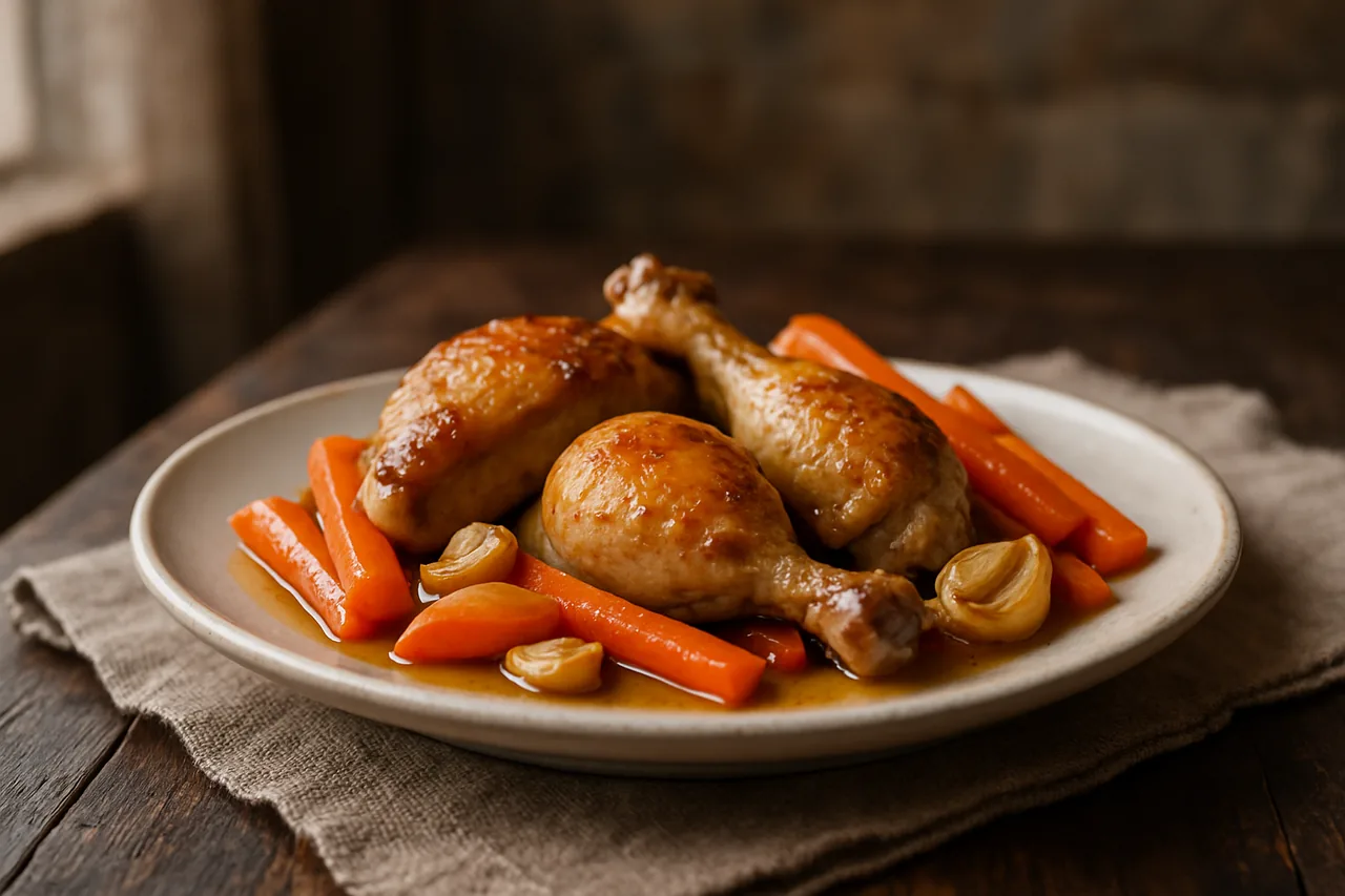 Pollo con zanahorias — receta canaria