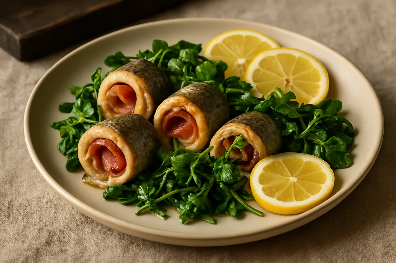 Foto de Popietas de trucha con berros al limón