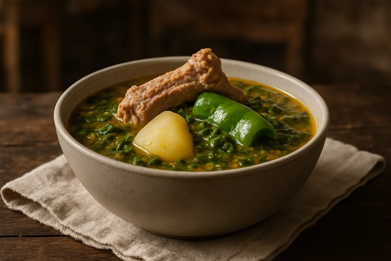 Potaje de berros con costillas — receta canaria