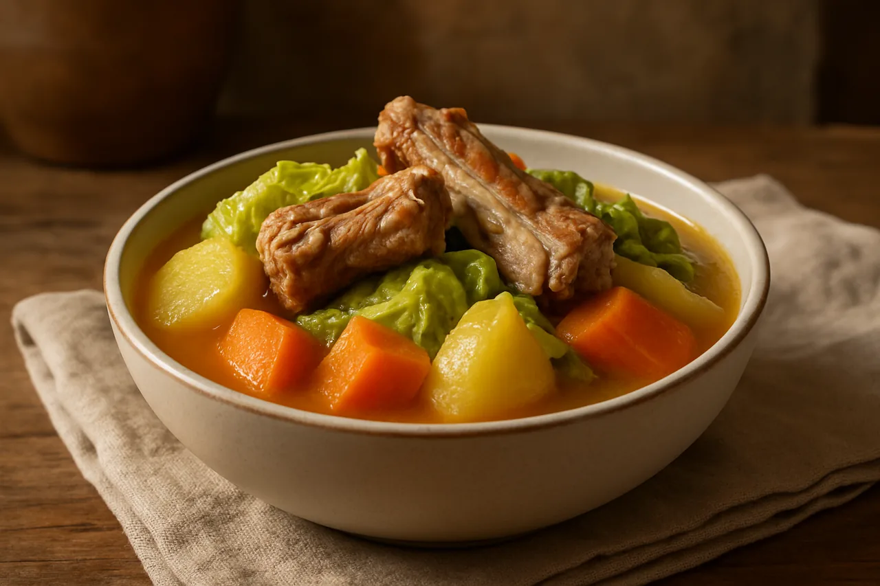 Potaje de costillas y verduras — receta canaria