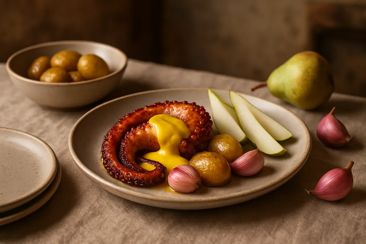 Foto de Pulpo con alioli de frutas