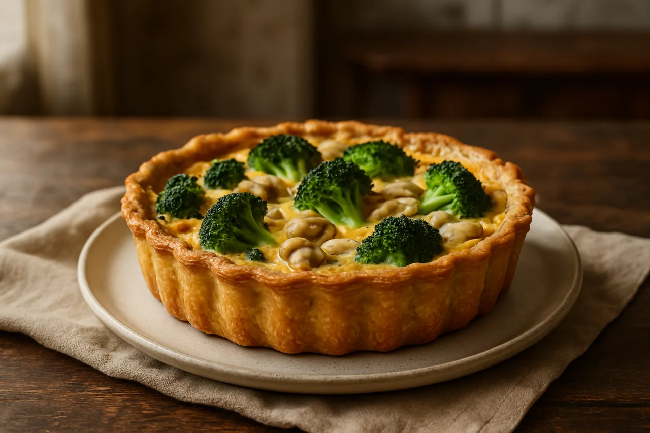 Foto de Quiche de brócoli y berberechos gratinados