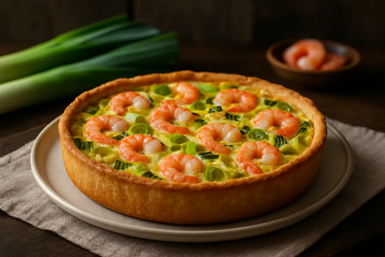 Foto de Quiche de puerros y gambas