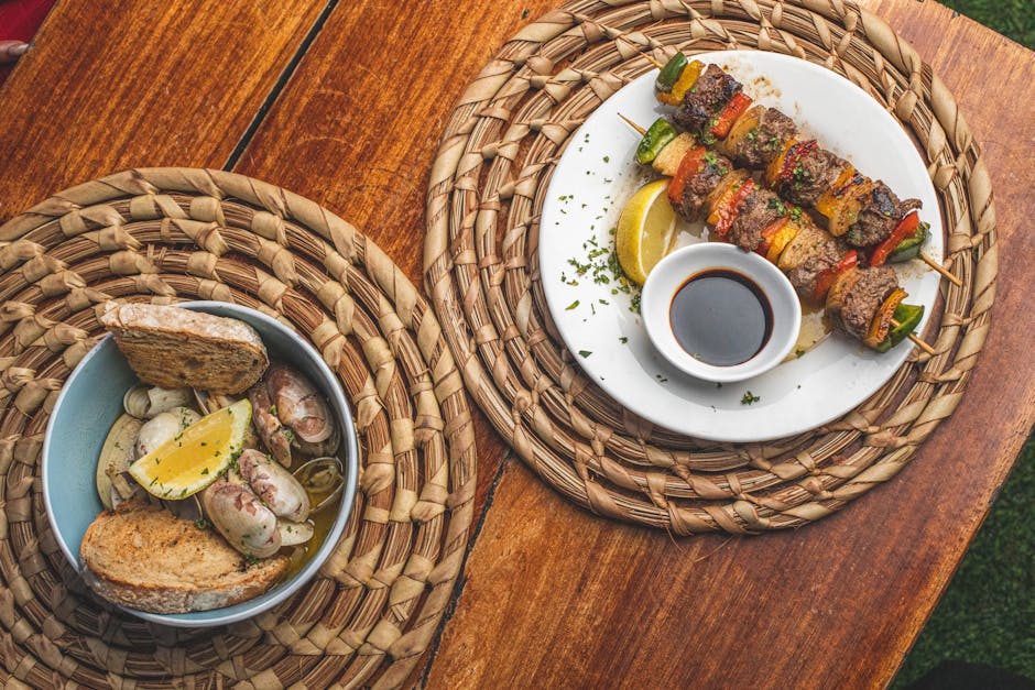 Foto de Redondo rebozado con brocheta de plátano