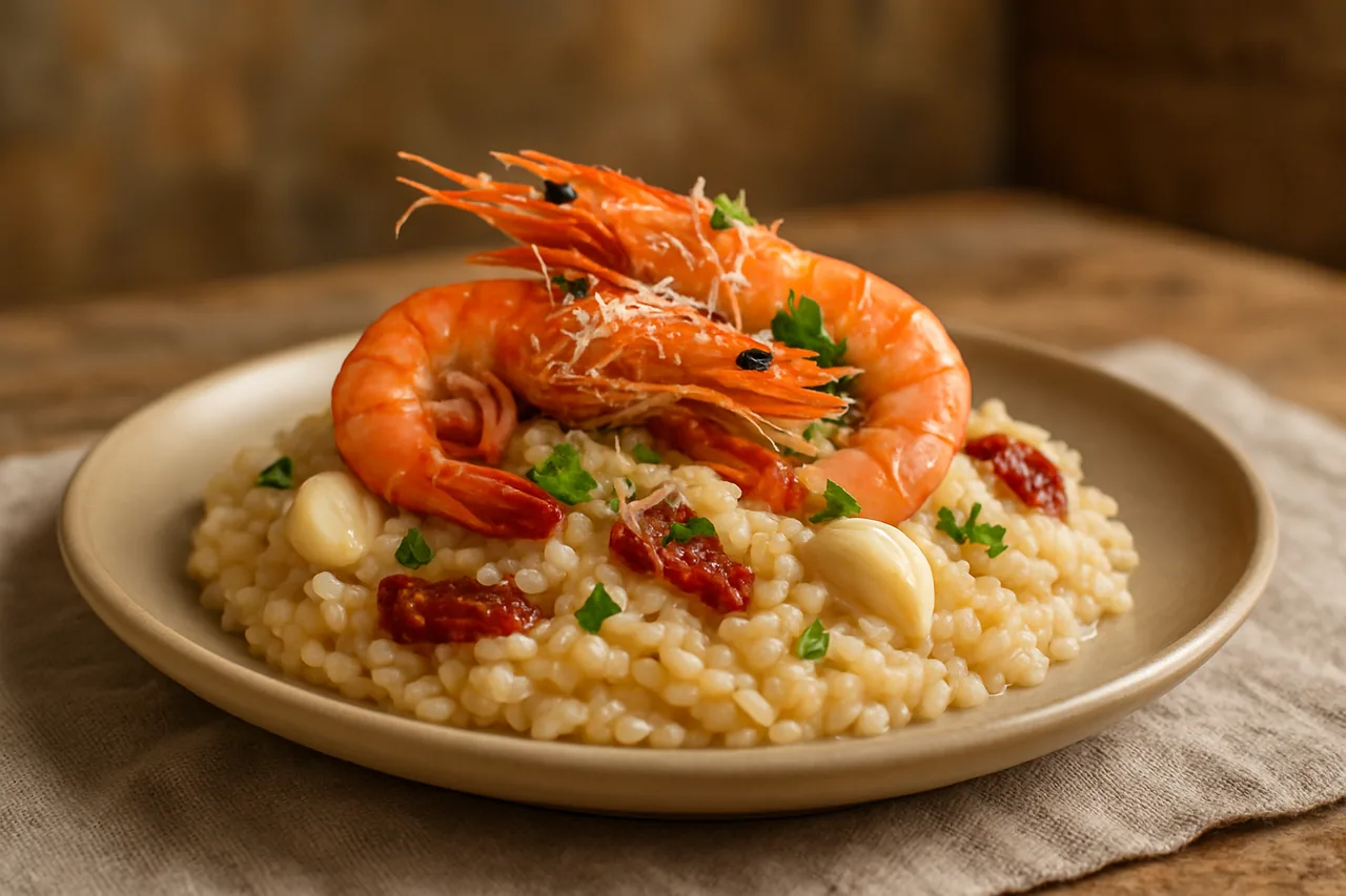 Foto de Risotto de Gambas con Aroma a Tomate