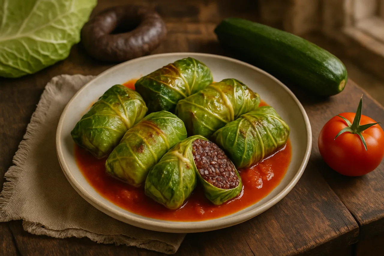 Foto de Rollitos de Col Rellenos de Morcilla de Arroz