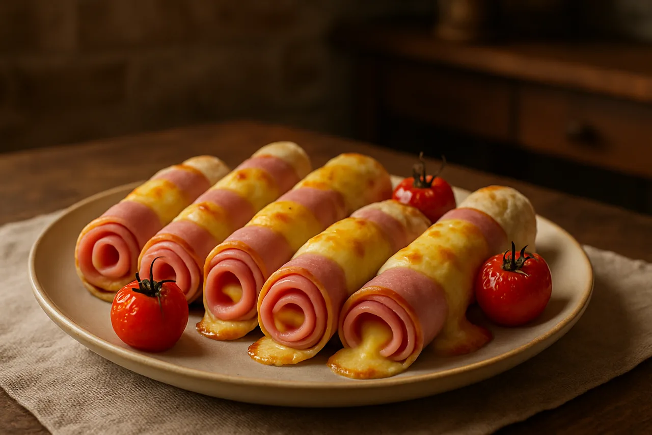 Foto de Rollitos de Jamón y Tortilla con Queso