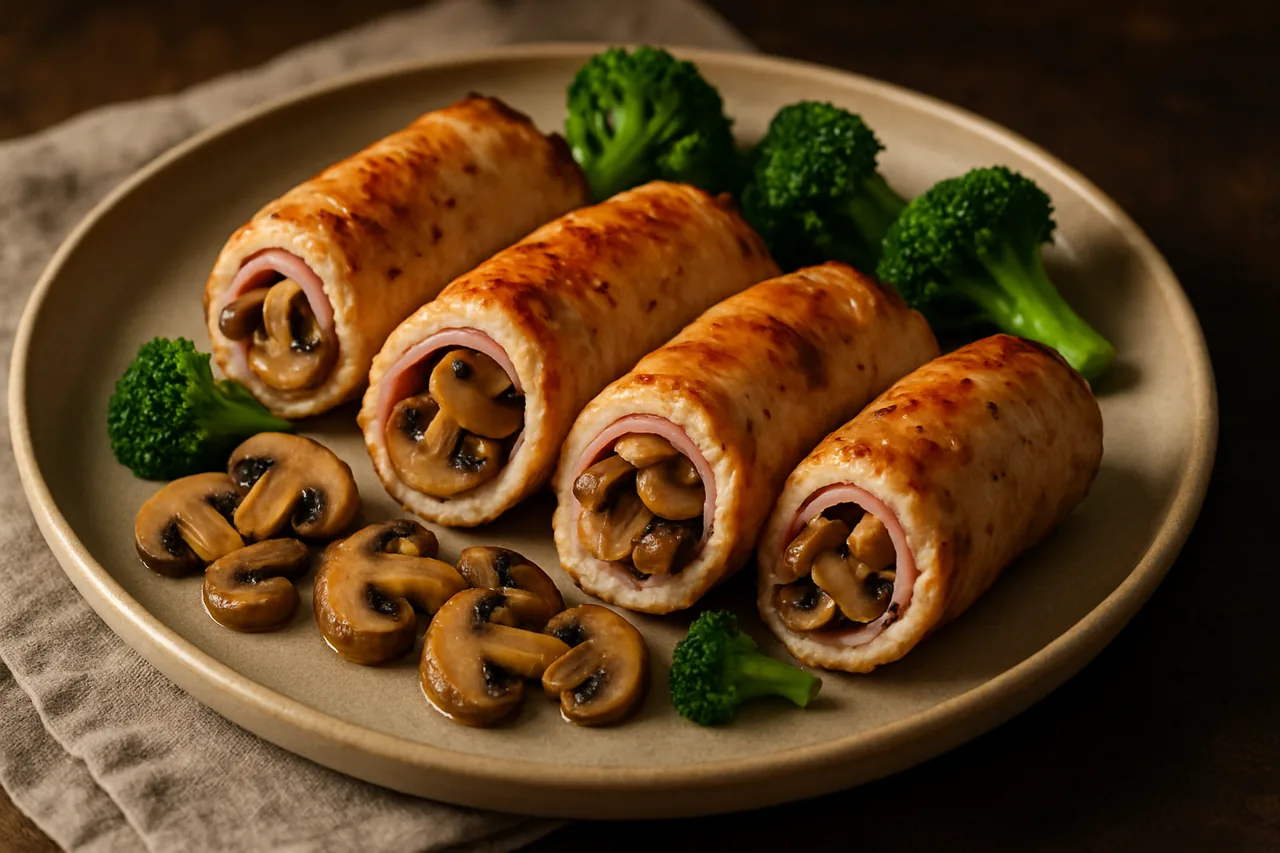 Foto de Rollitos de pavo con champiñones