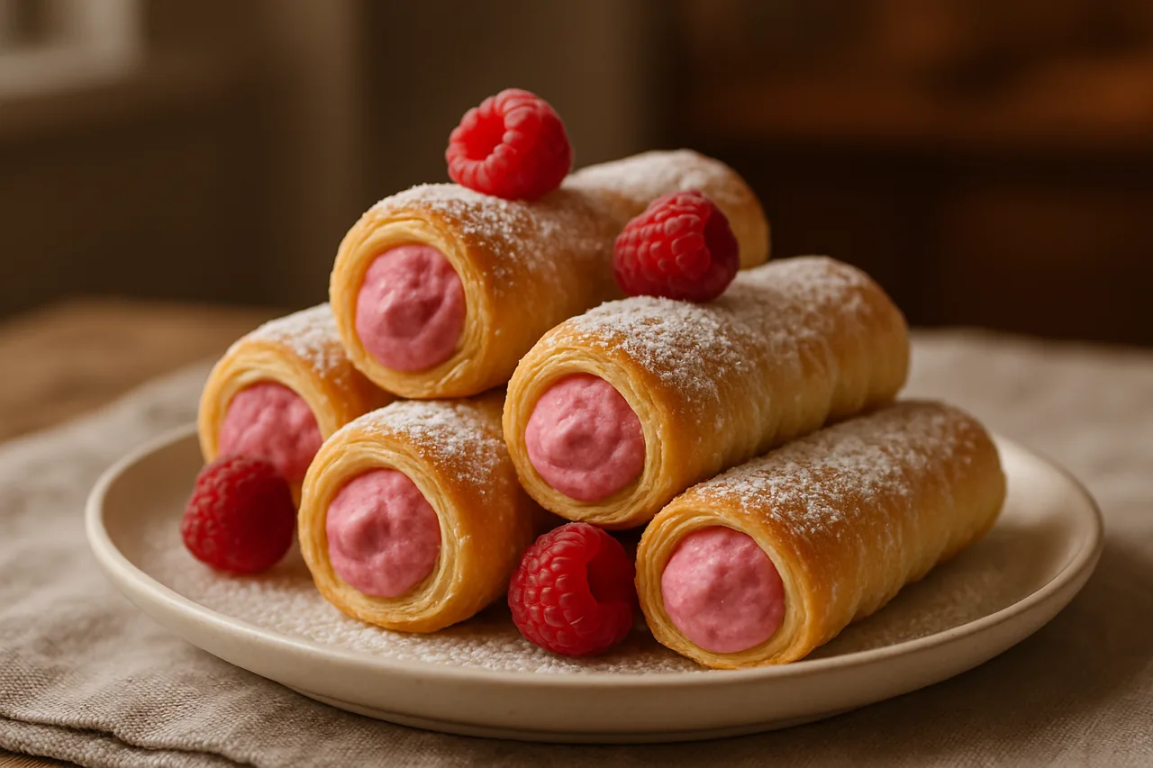 Foto de Rollos de Crema de Frambuesa