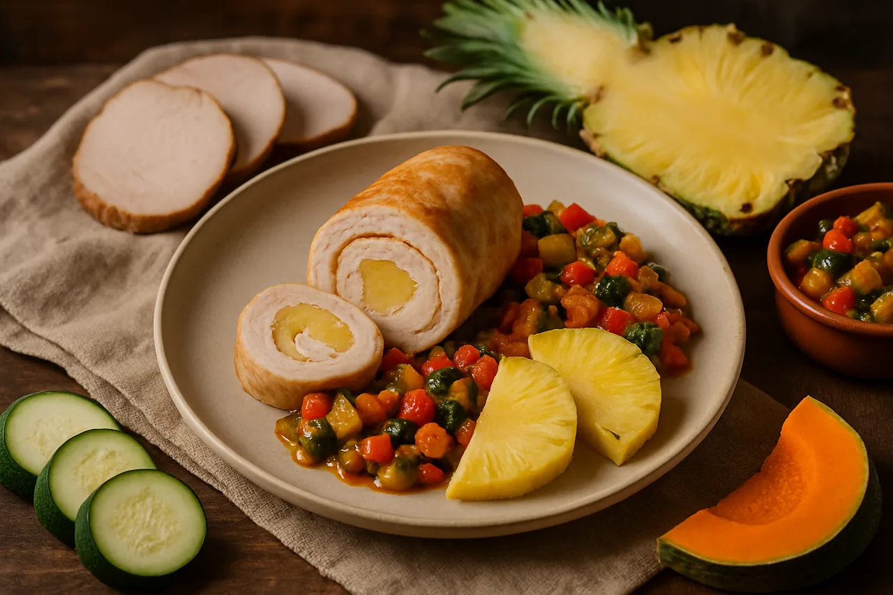 Foto de Rulos de Pavo y Piña con Pisto