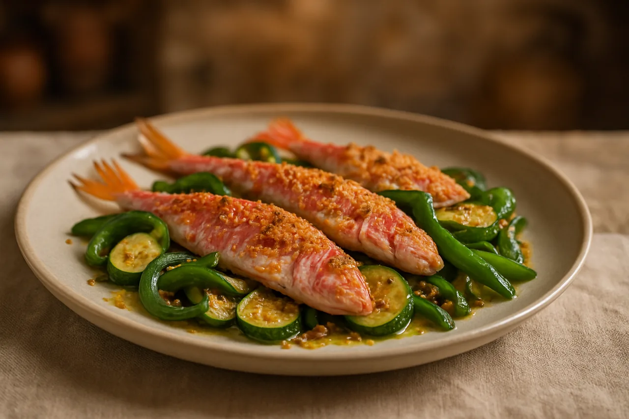 Foto de Salmonetes al Horno con Calabacín