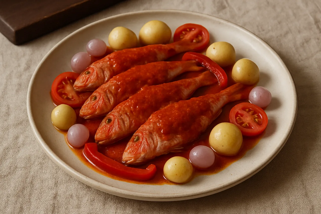 Foto de Salmonetes en Salsa Roja