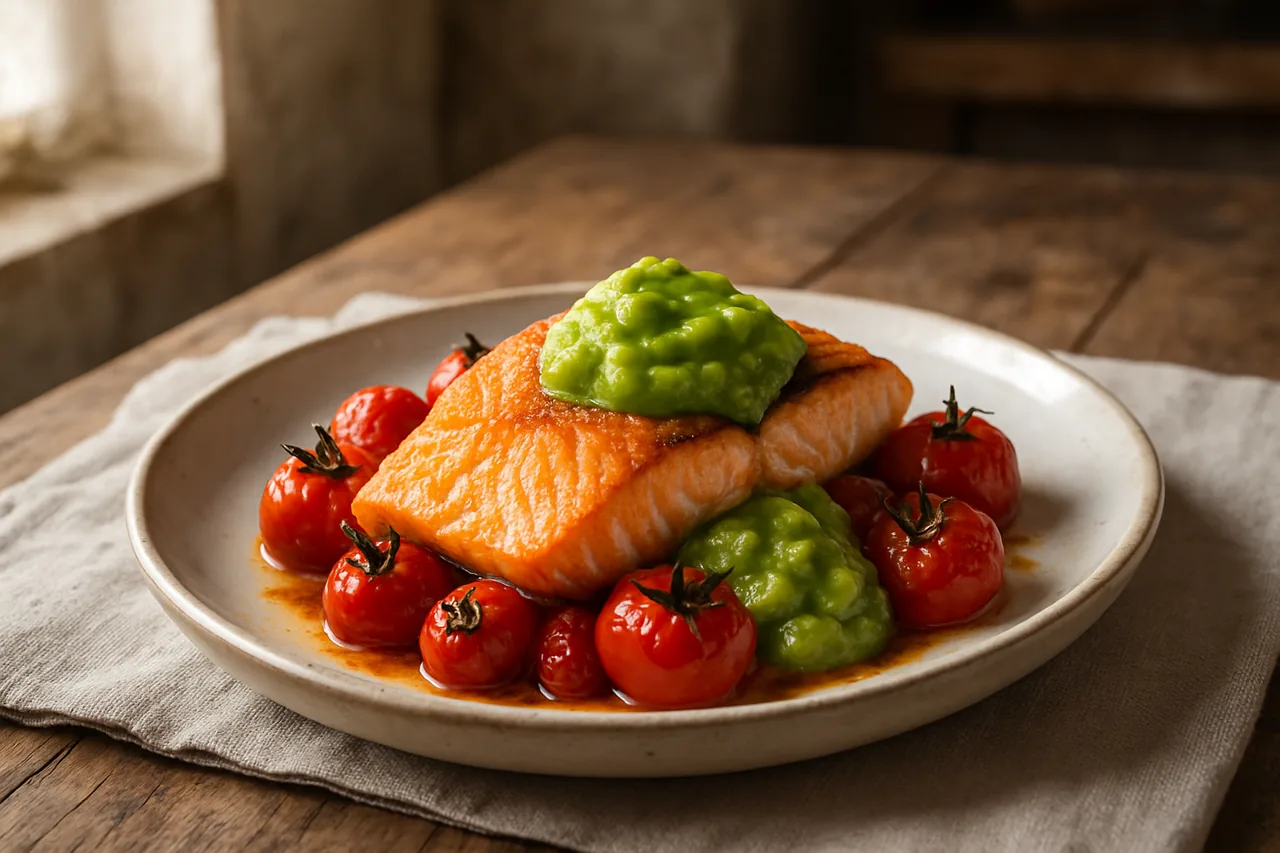 Foto de Salmón con mojo de aguacate