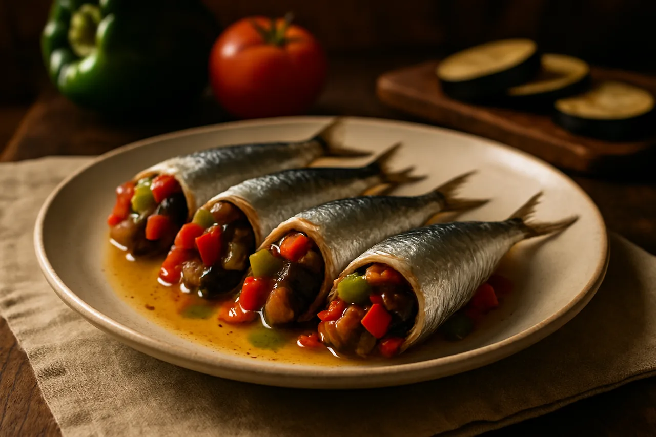 Foto de Sardinas Rellenas de Verduras con Azafrán