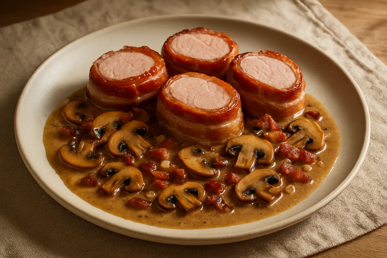 Foto de Solomillo de cerdo con champiñones en salsa