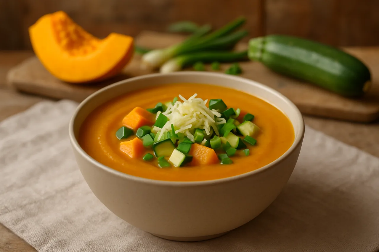 Foto de Sopa de calabaza con verduras