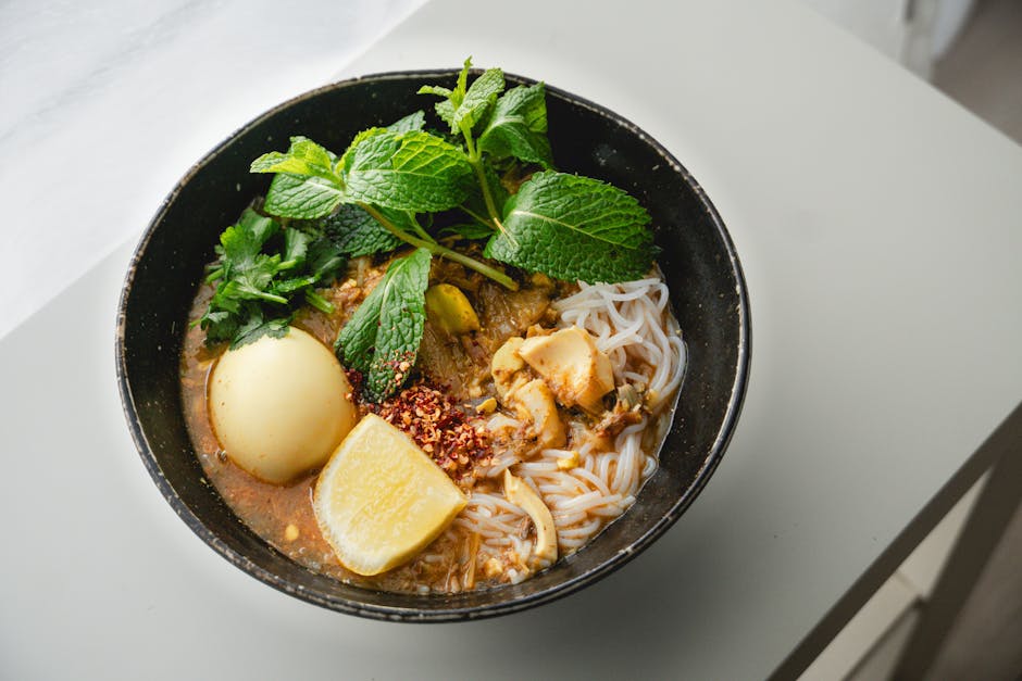 Foto de Sopa de fideos con palomitas al curry