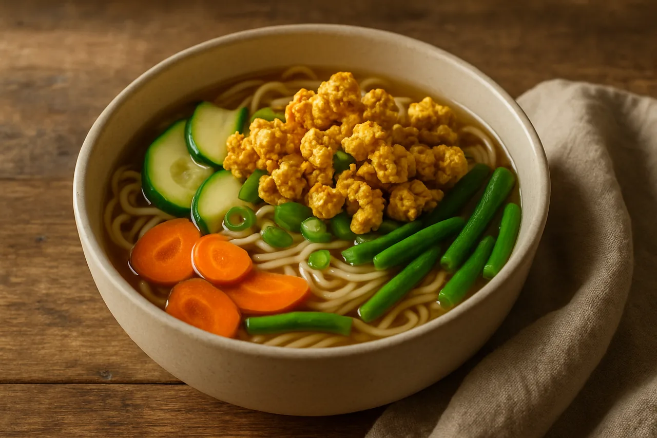 Foto de Sopa de fideos con palomitas al curry