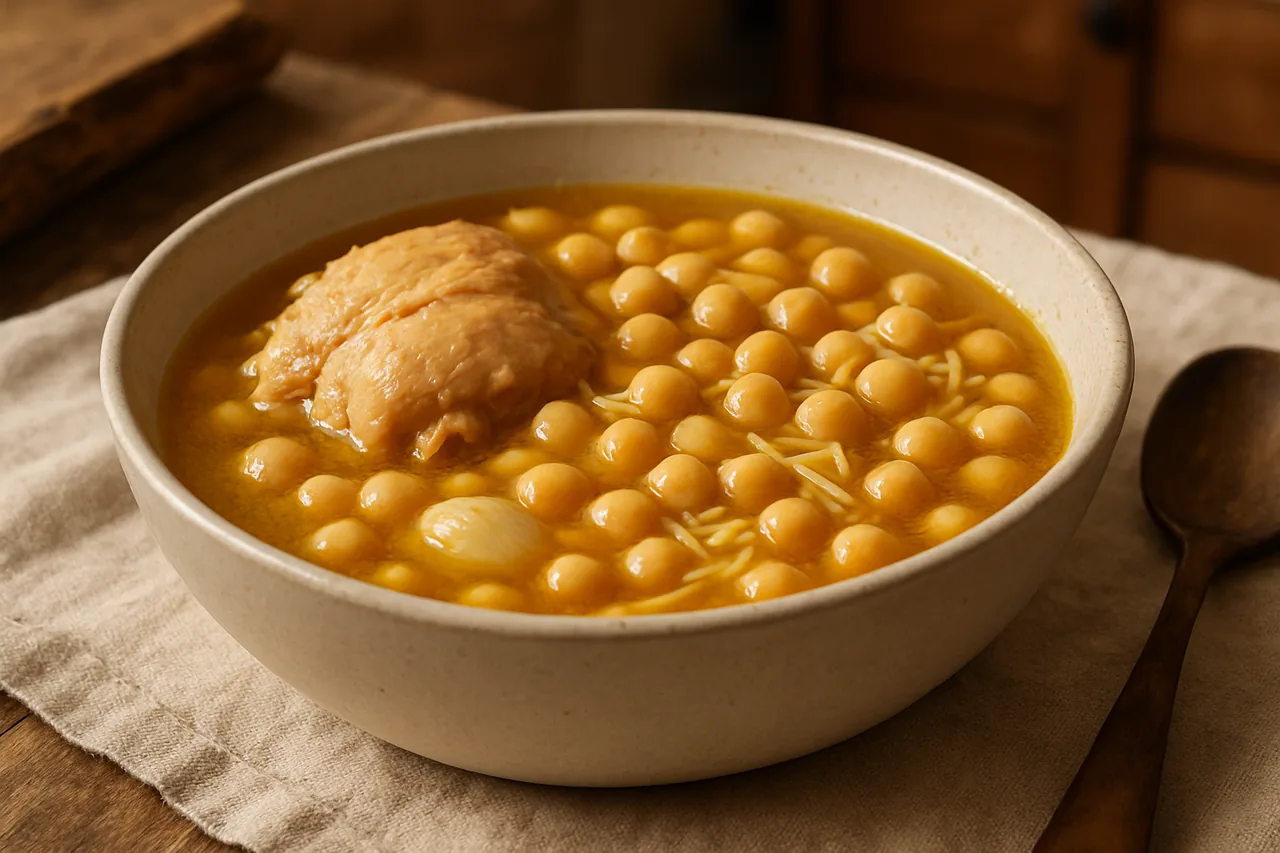 Sopa de Garbanzos con Pollo — receta canaria
