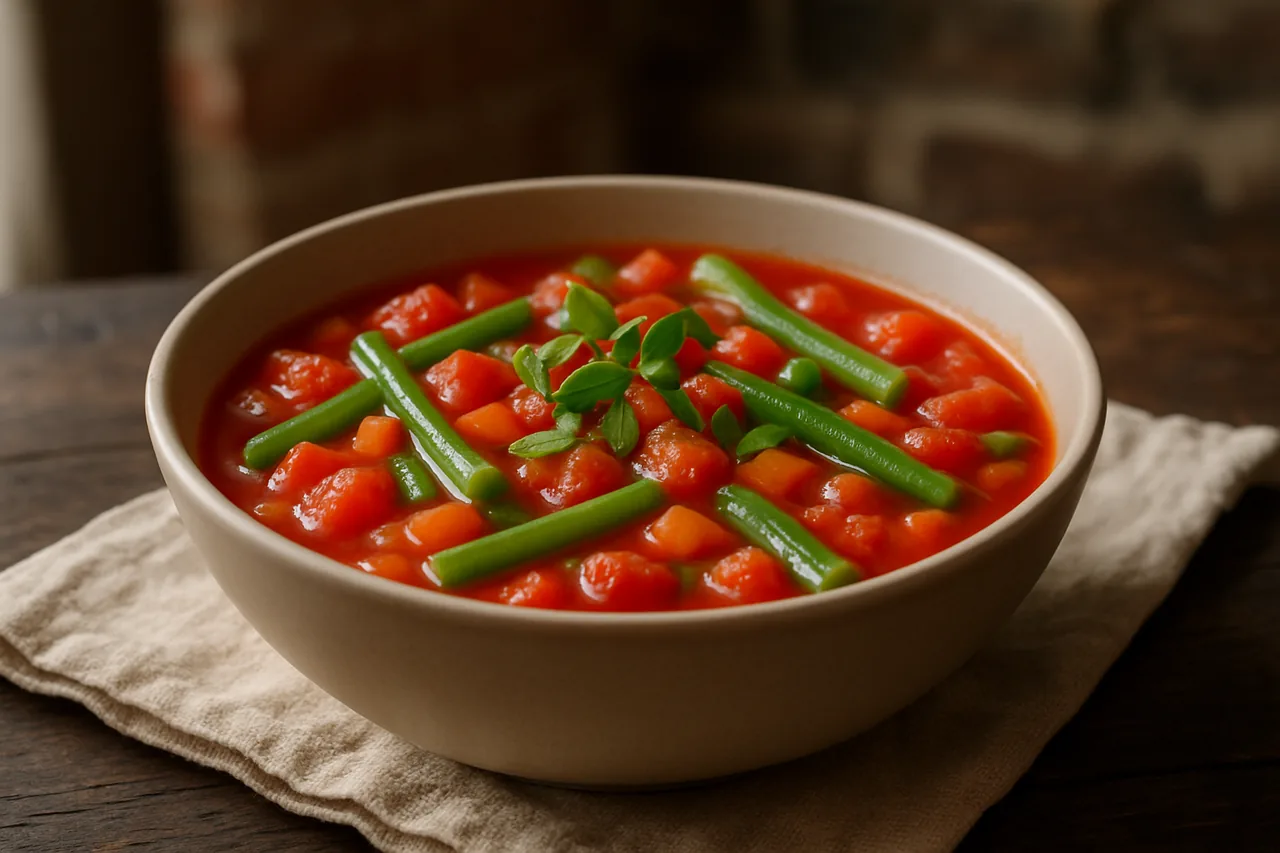 Foto de Sopa de Tomate y Judías Verdes