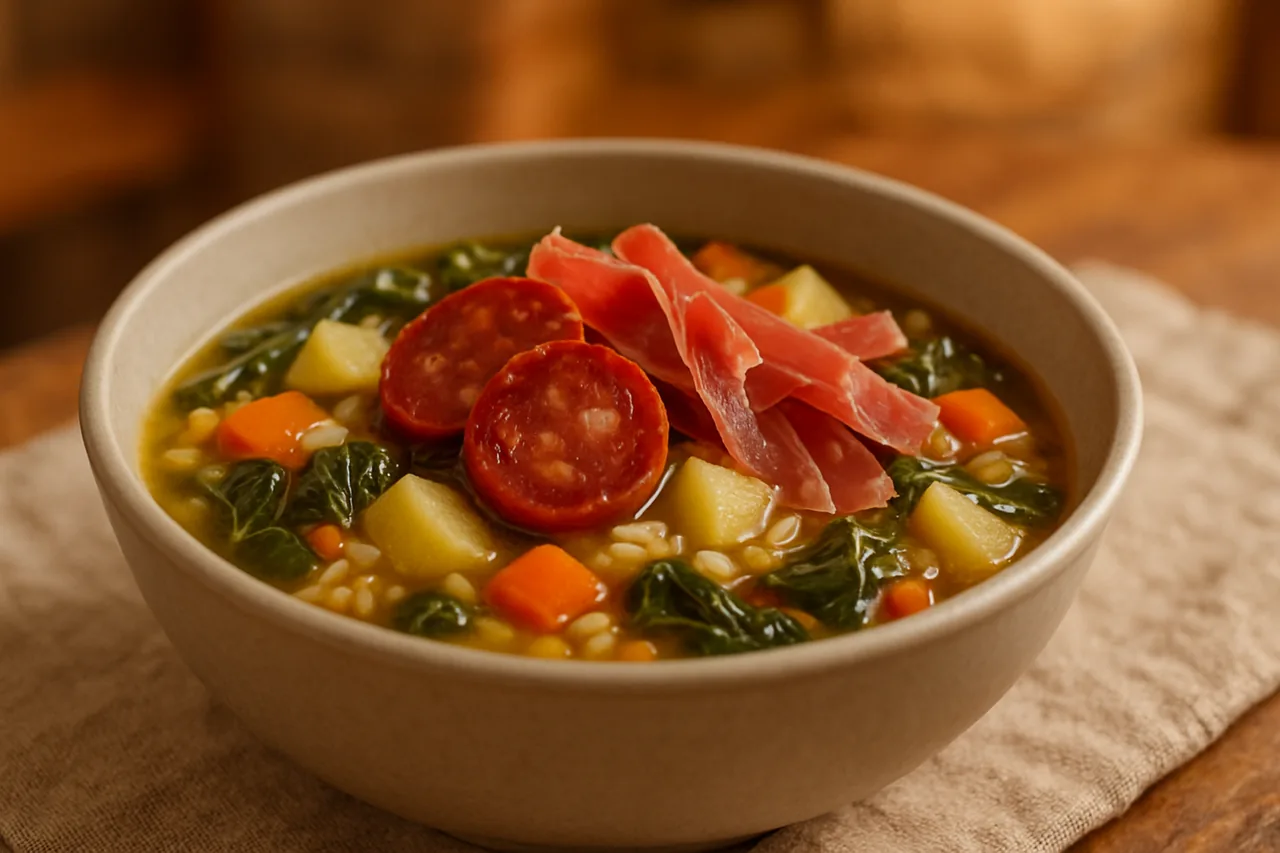 Foto de Sopa de Verduras y Arroz con Alegrías Riojanas
