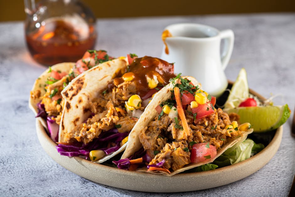 Foto de Tacos de Ternera con Verduras y Salsa Picante
