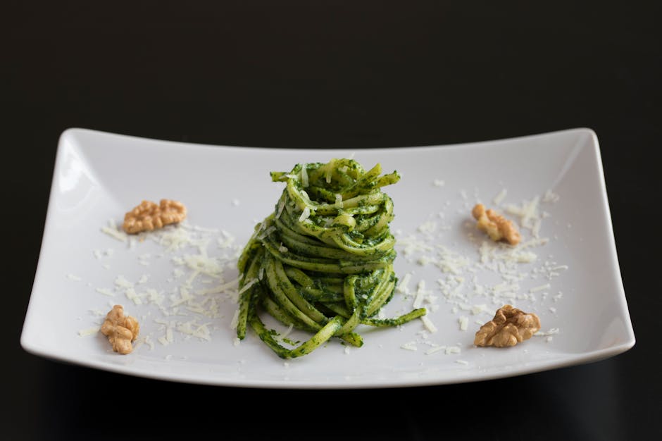 Foto de Tallarines con verduras y salsa pesto