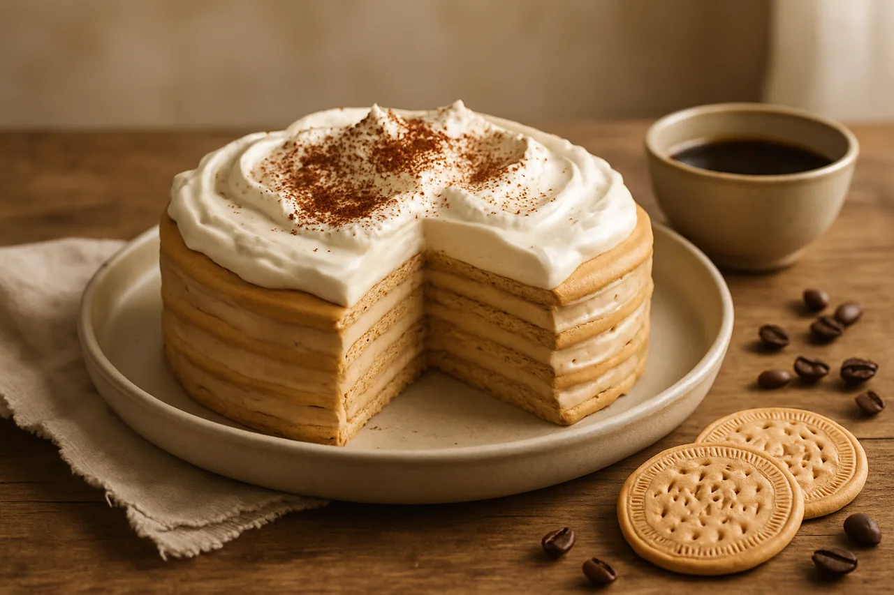 Tarta de galletas con café — receta canaria