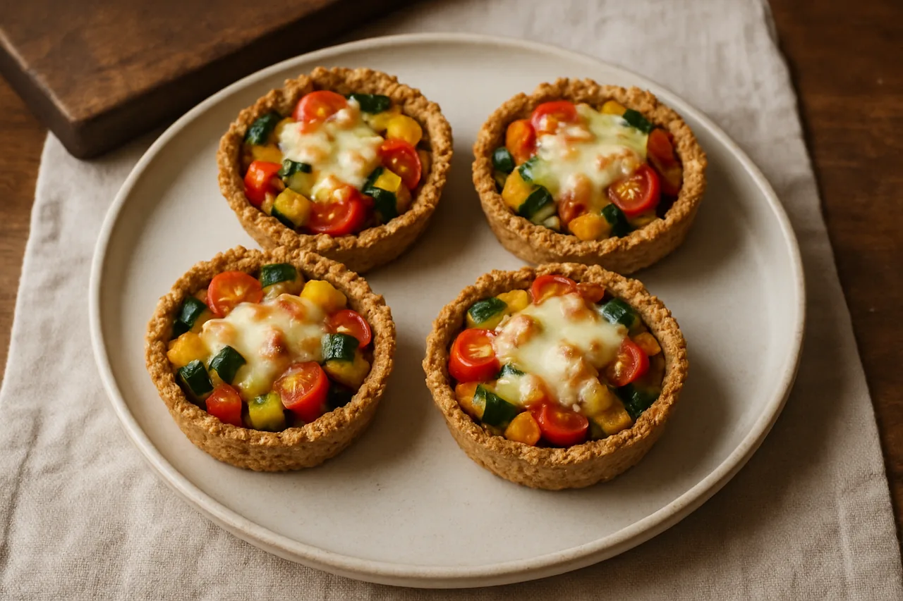 Foto de Tartaletas de avena con verduras y queso
