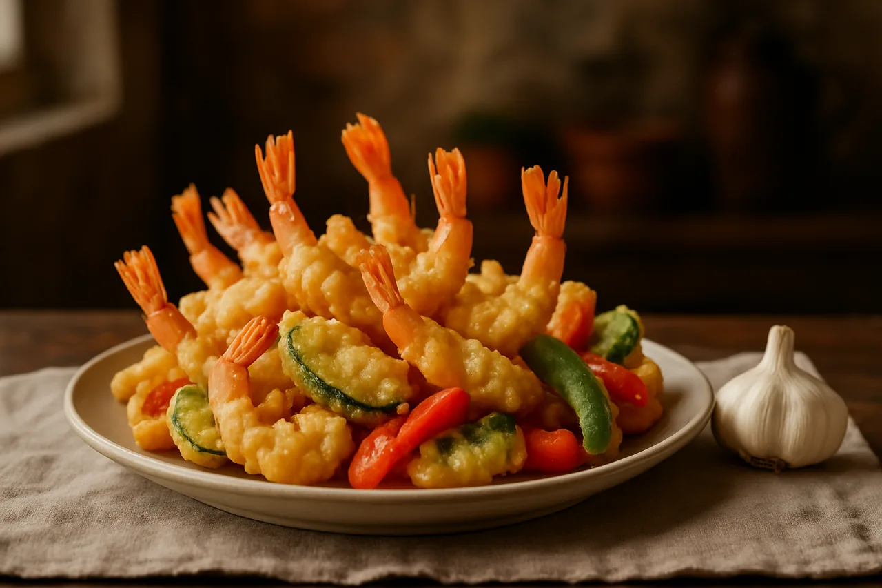 Foto de Tempura de verduras y langostinos