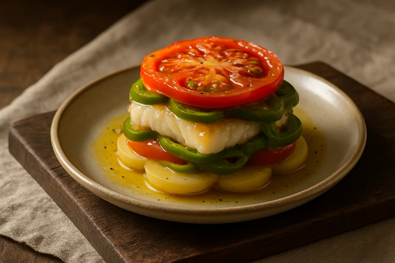 Foto de Timbal de Verduras y Bacalao