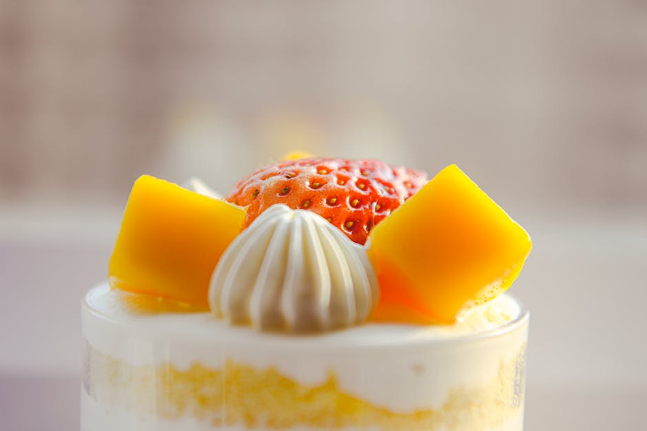 Foto de Vaso de Mango y Fresas
