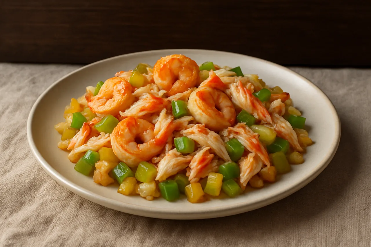 Foto de Vegetales con Camarones y Cangrejo