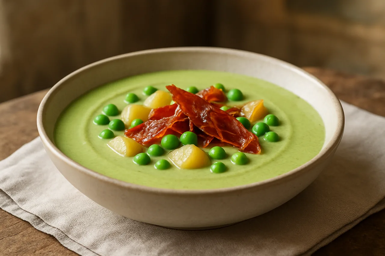 Foto de Vichyssoise de Guisantes con Guarnición