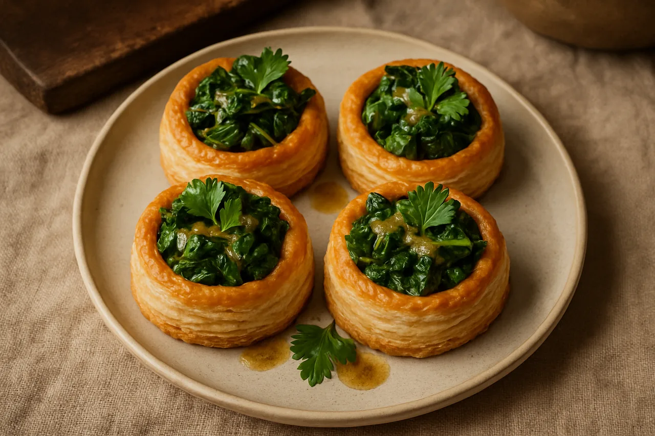 Foto de Volovanes de acelgas con salsa bagna cauda